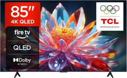 TCL 85T6C 85” QLED 4K HDR TV, Fire TV (Smart TV with Dolby Vision & Atmos, HDR10+, Press & Ask Alexa) | Game Maste, VRR, Dolby Vision, Motion Clarity, Onkyo 2.1 Sound, Press & Ask Alexa