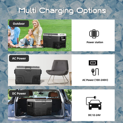 IR42 39,7L Réfrigérateur De Voiture Portable Congélateur Et Réfrigérateur, Glaciere Électrique À Compression Pour Maison, Dortoir, Camping (Gris)