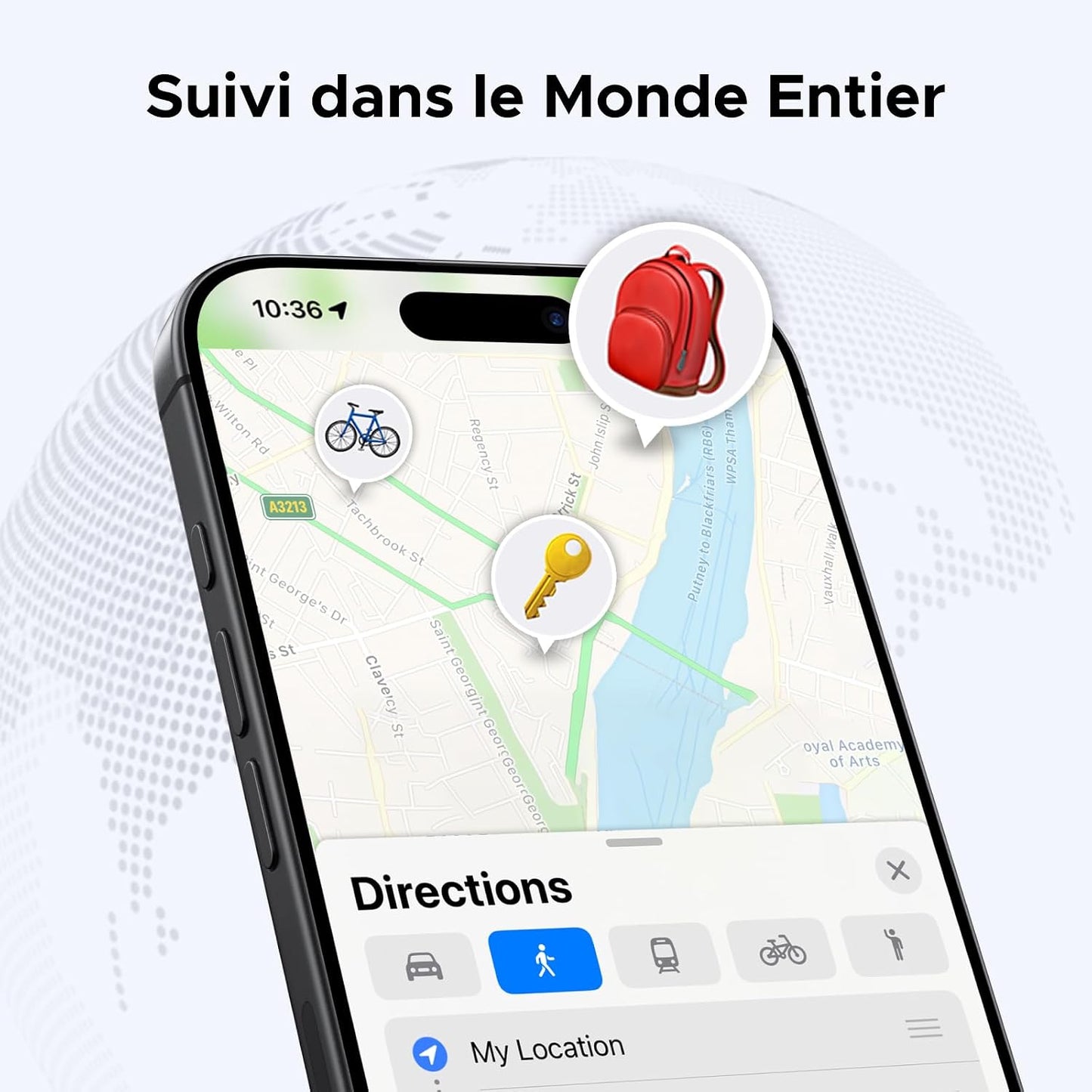 Finetrack Finder Tag Traceur Ios Uniquement Lot De 4 | 2 Ans Batterie, Localisateur D'Objets Bluetooth, Pour Clés Valises Portefeuilles Wallet Bagages Sacs