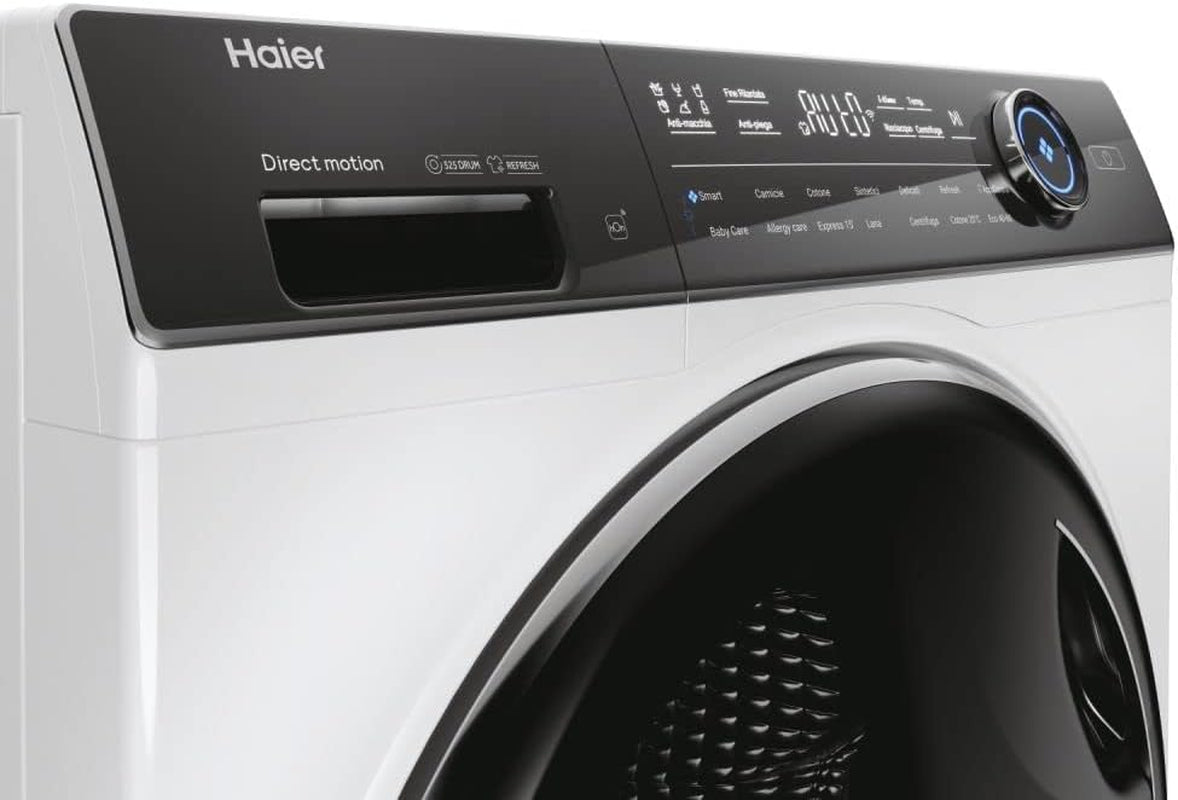 HW90-B14979TU1IT I-Pro Series 7 plus Slim Machine À Laver À Chargement Frontal 9 Kg, 1400 Tours, Libre Installation, Moteur Direct Motion, 14 Programmes, 60 X 44 X 85 Cm, Classe A, Blanc/Noir