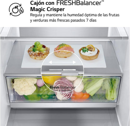 GBB71PZVCN1 Réfrigérateur Combi Door Cooling+ Réfrigérateur Et Congélateur 2 Portes Série 700 Classe C Capacité 374L 1.86 Inox Anti-Traces De Doigts