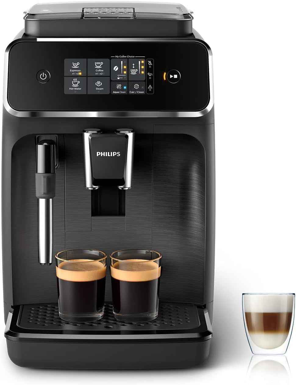 Machine À Café Grain 2200, 2 Boissons, Mousseur À Lait, Noir Mat | Expresso Broyeur Avec Écran Tactile, Mousseur À Lait Classique, Aroma Extract, Broyeur 100% Céramique, App Homeid (EP2220/10)