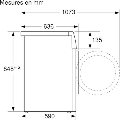 WGG24400FR Lave-Linge Pose-Libre Série 6 Front - Ecosilence Drive - 9 Kg - 1400 Trs/Min - 63L - Blanc