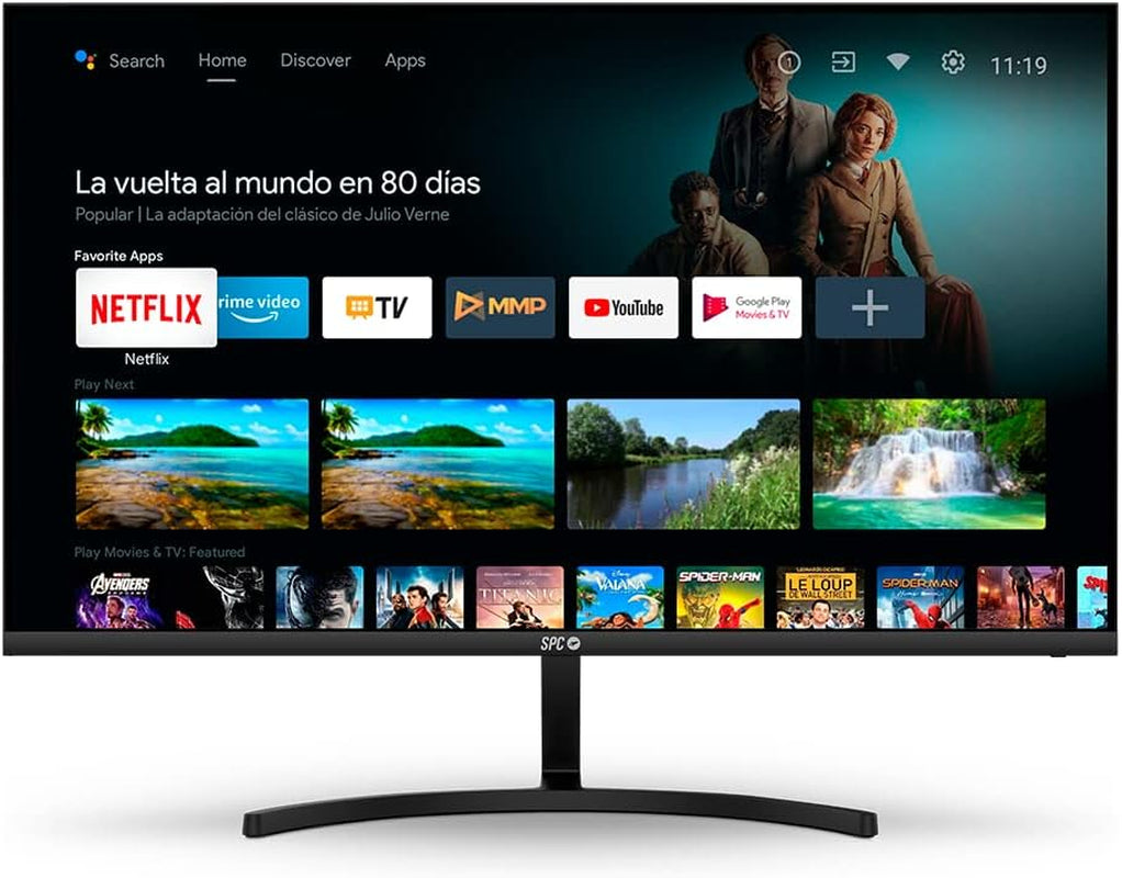 Smart Monitor 24" - Écran Android TV, Full HD, Télécommande | Écran Et Android TV, Haut-Parleurs Intégrés, Design Ultrafin, Streaming Netflix, Prime Video, Etc.