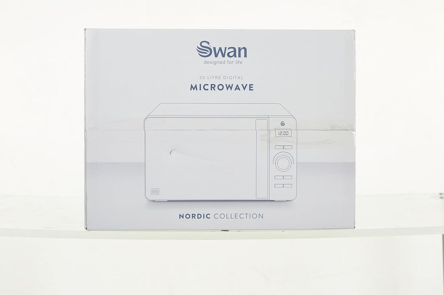 Nordic Micro-Ondes Numérique 20 L, 6 Niveaux De Fonctionnement, 800 W Puissance, Minuterie 30 Min, Nettoyage Facile, Mode Dégivreur, Design Moderne, Poignée Effet Bois, Gris Mat