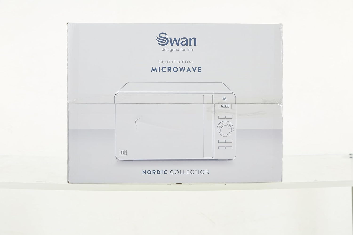 Nordic Micro-Ondes Numérique 20 L, 6 Niveaux De Fonctionnement, 800 W Puissance, Minuterie 30 Min, Nettoyage Facile, Mode Dégivreur, Design Moderne, Poignée Effet Bois, Gris Mat