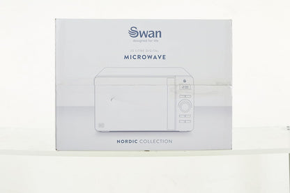 Nordic Micro-Ondes Numérique 20 L, 6 Niveaux De Fonctionnement, 800 W Puissance, Minuterie 30 Min, Nettoyage Facile, Mode Dégivreur, Design Moderne, Poignée Effet Bois, Gris Mat