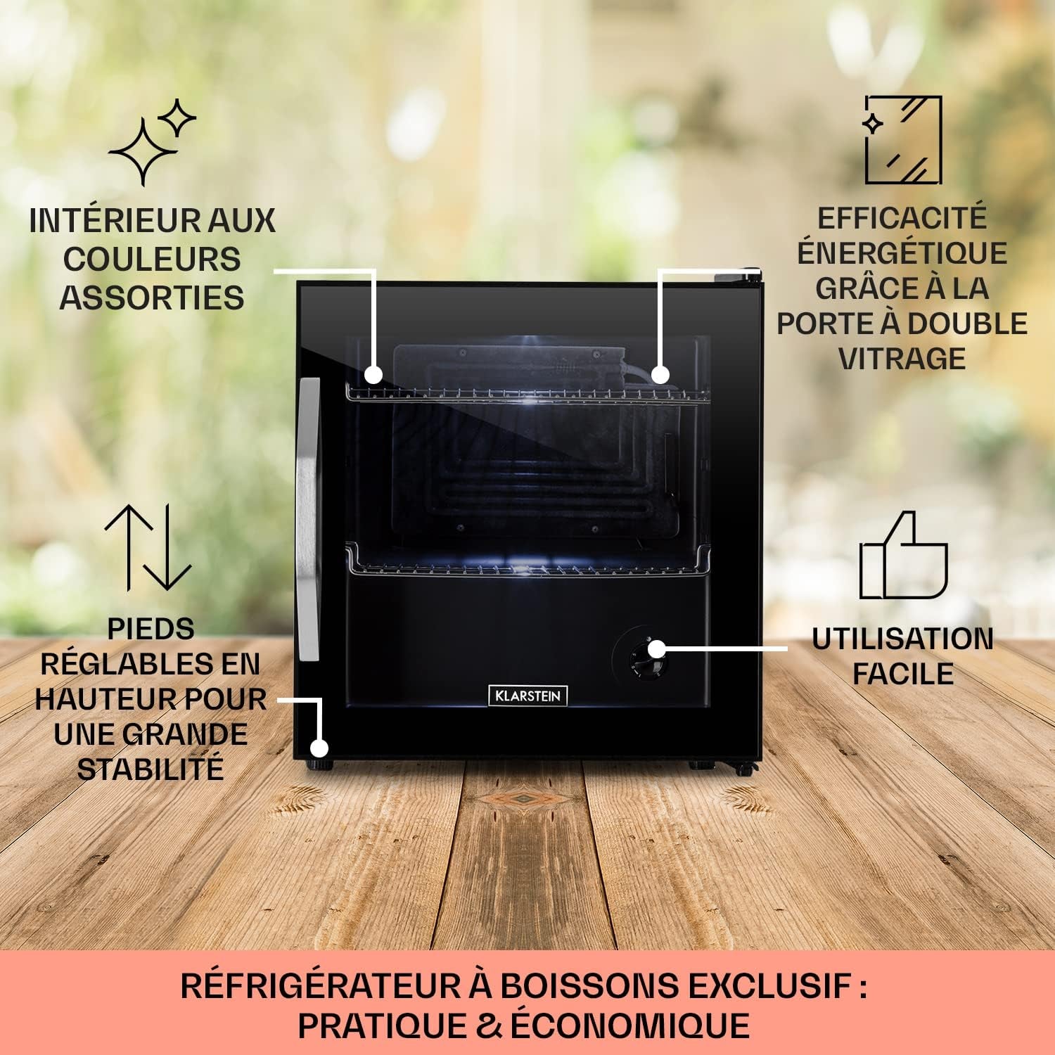 Mini Frigo De Chambre Et Bureau Pour Boisson, Petit Frigo Silencieux, Refrigerateur Mini Bar 47L, Petit Réfrigérateur Camping, Étagères Réglables Pour Le Vin, Cannette, Beer Fridge
