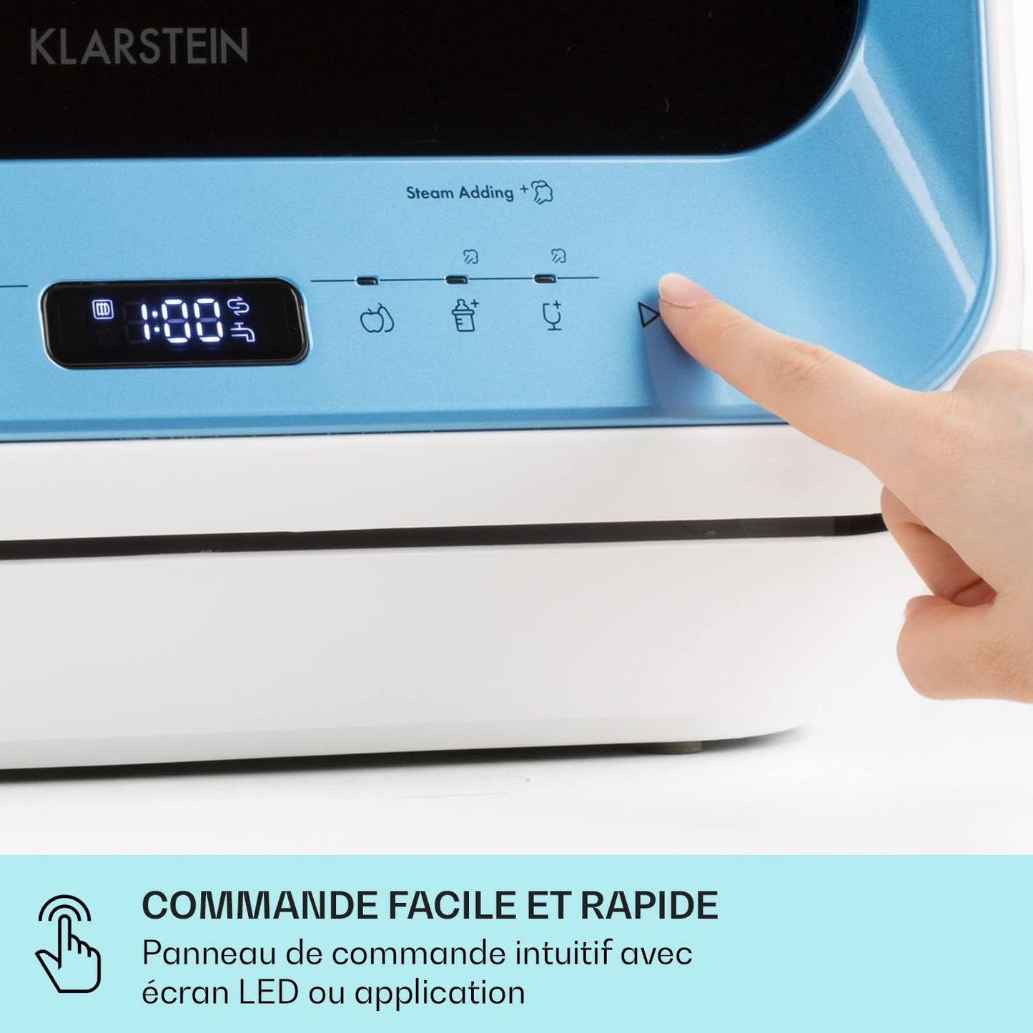 Mini Lave Vaisselle De 2 Couvert, Silencieux, 7 Programmes De Lavage, Petit Lave-Vaisselle De Table Compact, Portable, Facile À Installer Pour Maison, Bureau