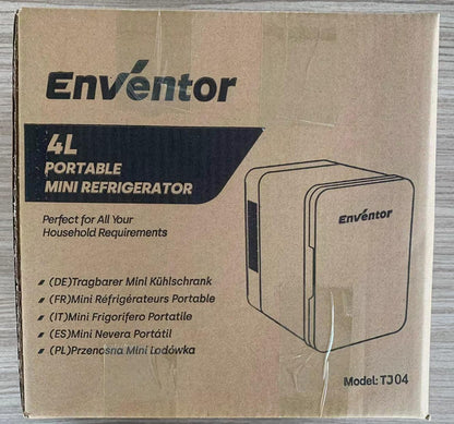 Mini Frigo 4 Litres, Petit Réfrigérateur Portable, 6 Canettes, Mini Réfrigérateurs Cosmétiques Pour Cooler and Warmer, Mini Petit Frigo Pour Chambre/Voiture/Voyage/Boissons/Fruits, Noir