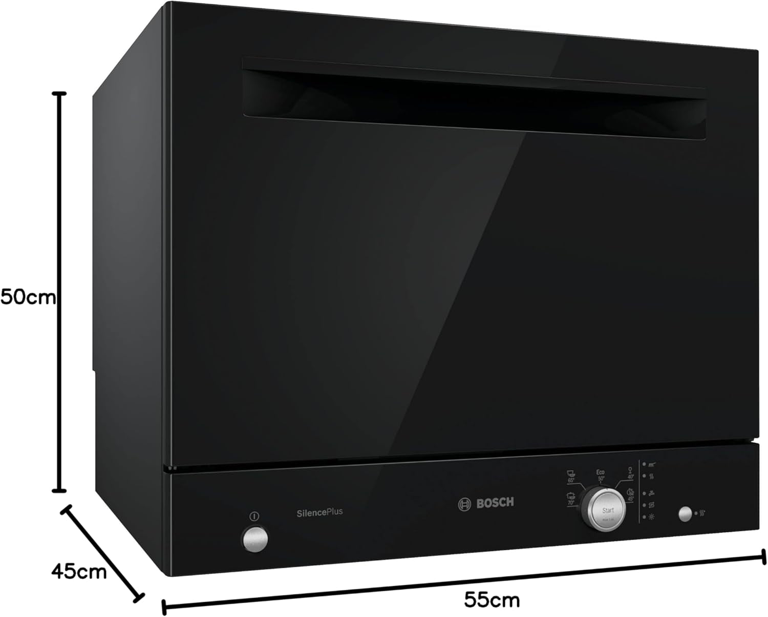 SKS51E36EU - Lave-Vaisselle Compact Série 2 - Pose-Libre, 55 Cm - 6 Couverts - 5 Programmes - Moteur Ecosilence Drive - Noir