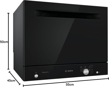 SKS51E36EU - Lave-Vaisselle Compact Série 2 - Pose-Libre, 55 Cm - 6 Couverts - 5 Programmes - Moteur Ecosilence Drive - Noir