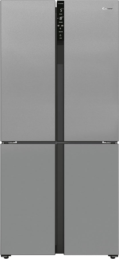 CSC818FX Réfrigérateur Combiné - Pose Libre, 436L (Réfrigérateur 288L + Congélateur 148L), 4 Portes, No Frost, Gris, Classe F