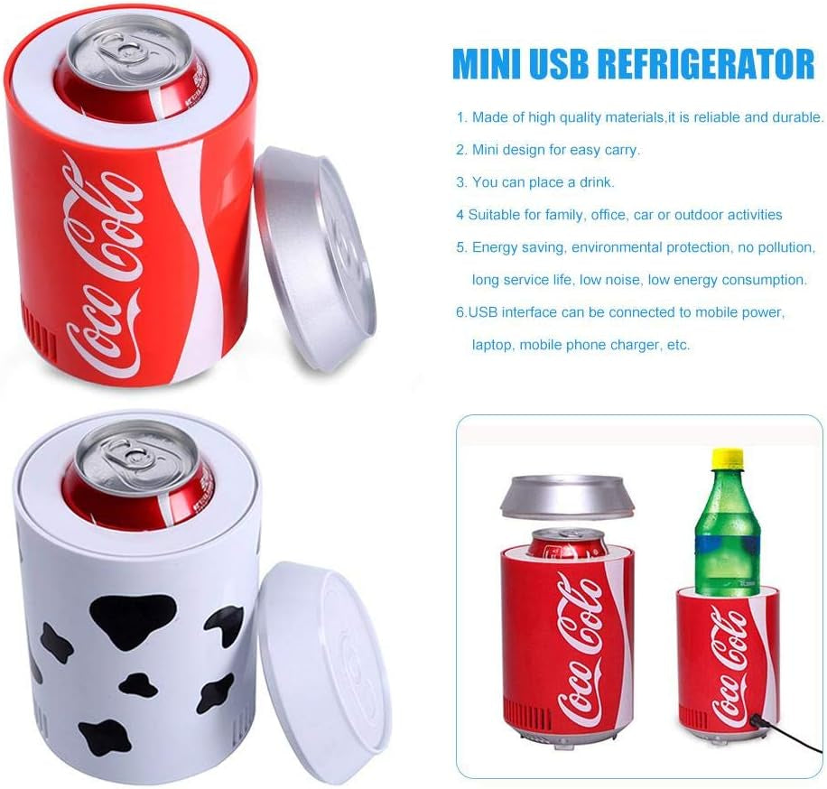 Réfrigérateur Portatif De Voiture, Réfrigérateur De Réfrigérateur De Mini USB De Coke Can, Réservoir De Refroidissement De Refroidisseur De Boisson Pour L'École De Chambre À Coucher De Bureau