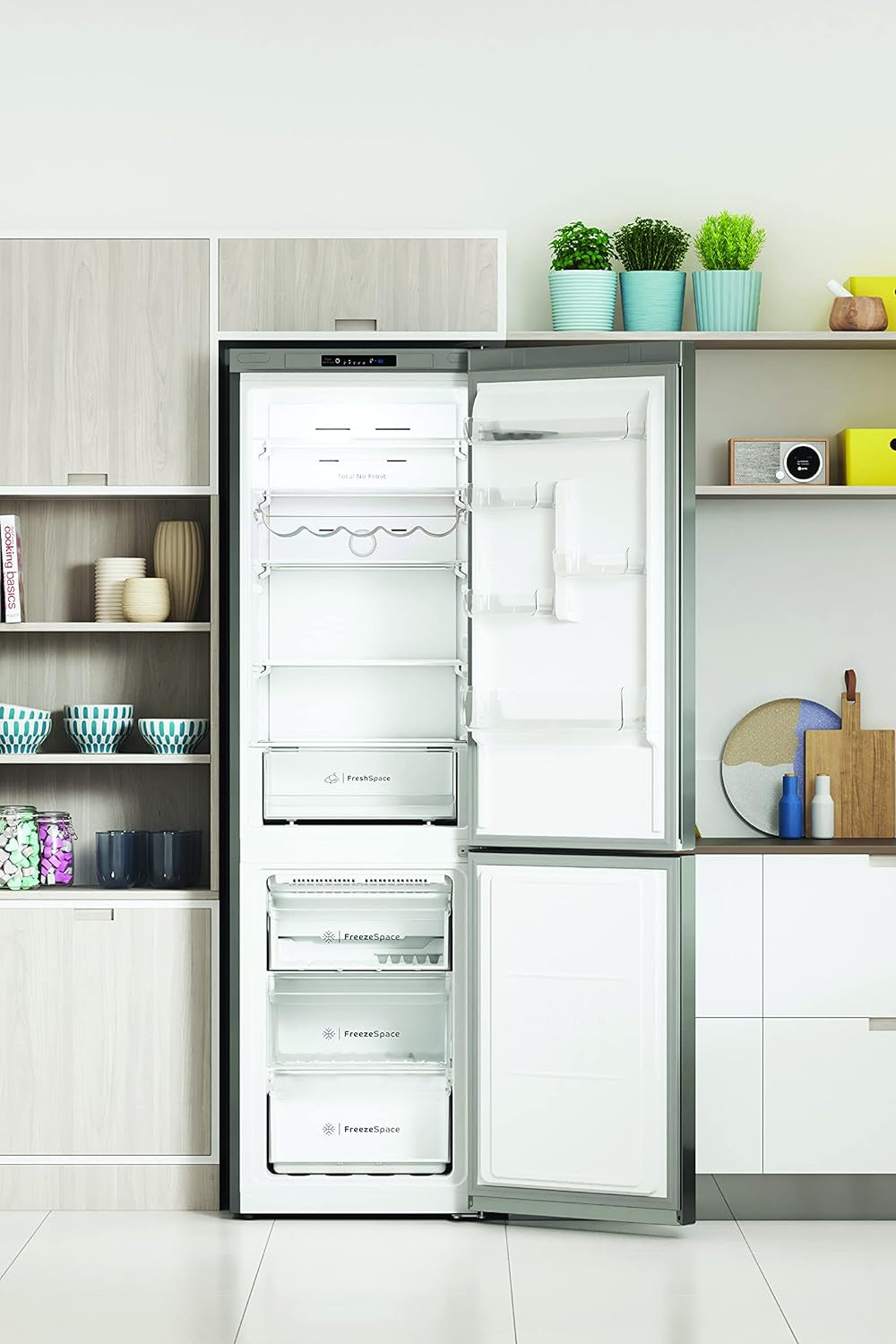 Indesit INFC9TI22X Réfrigérateur Combiné - Total Nofrost, Pose Libre, 367L