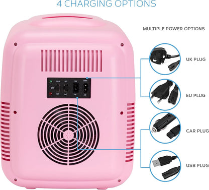 MONCOOK Mini Réfrigérateur - Mini Réfrigérateurs Portables Pour Les Soins De La Peau, La Médecine, La Nourriture Et Les Boissons - Fonction De Refroidissement Et De Réchauffement - 14L - Mono Rose