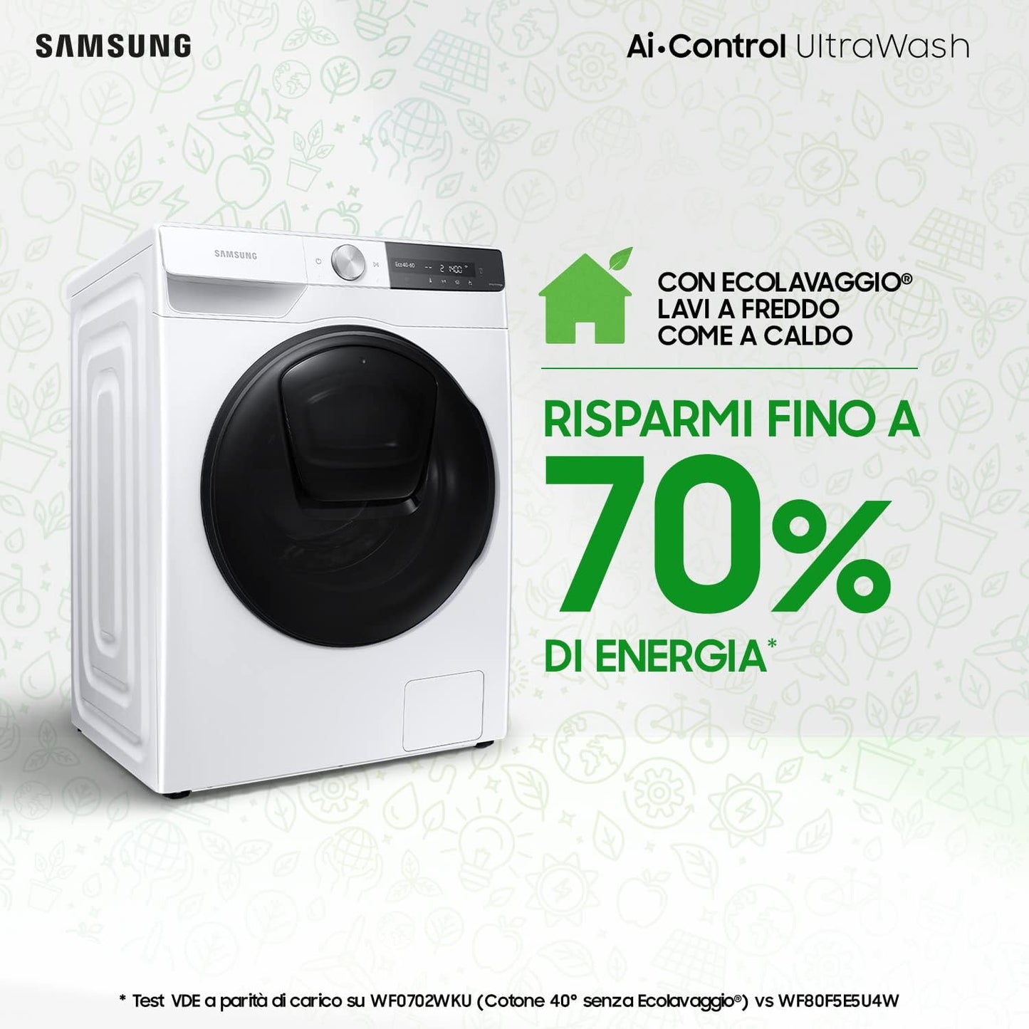 WW90T754DBT/S3 Lave-Linge - 9 Kg, Ultrawash, Ai Control, 1400 Tr/Min, Blanc