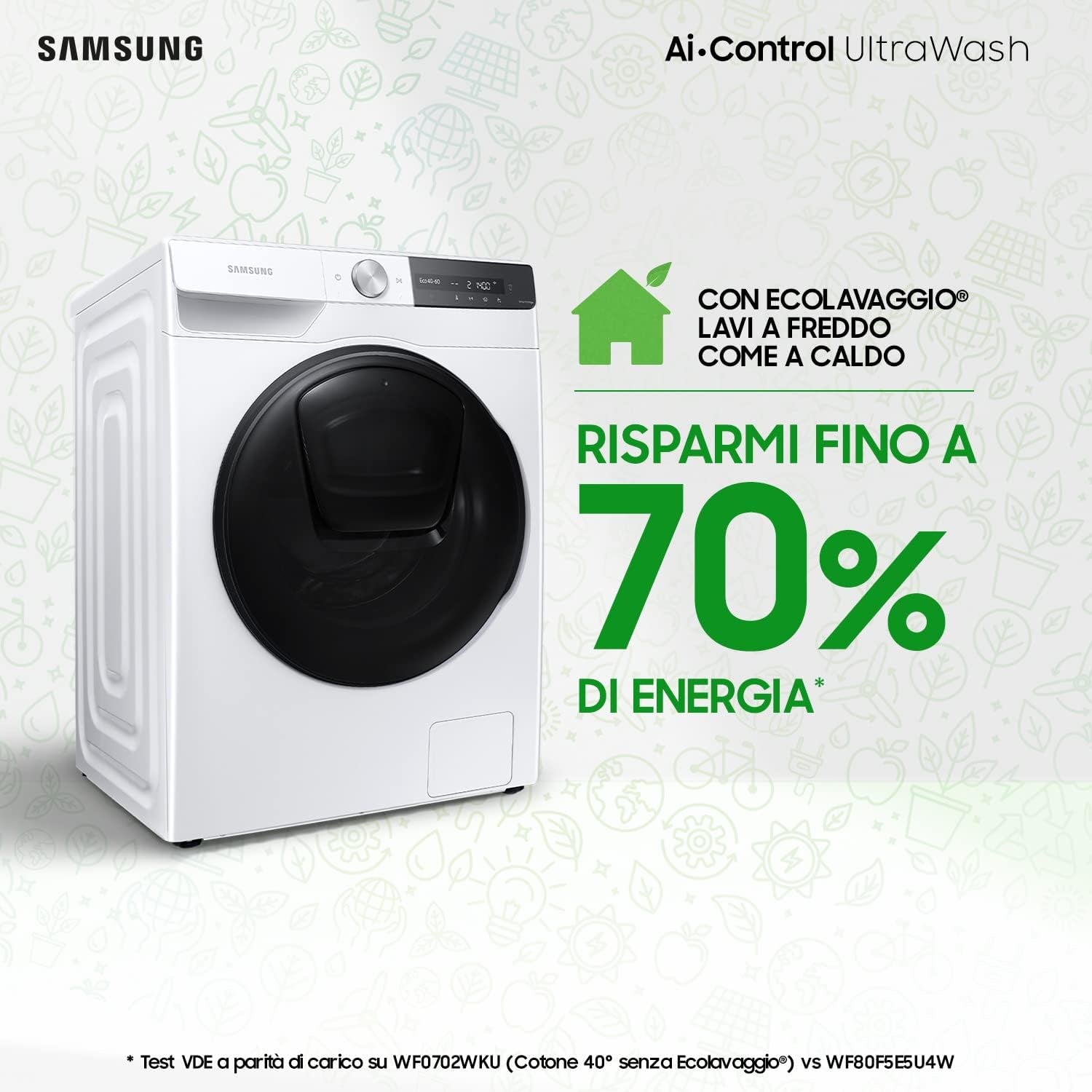 WW90T754DBT/S3 Lave-Linge - 9 Kg, Ultrawash, Ai Control, 1400 Tr/Min, Blanc