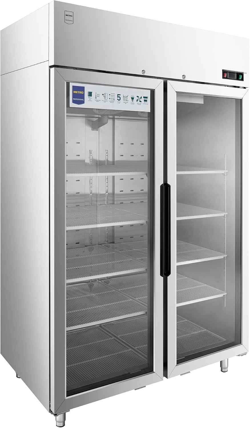 Réfrigérateur À Porte Vitrée GRE1400G, 131.4 X 80.5 X 209 Cm, 940 L, Argenté
