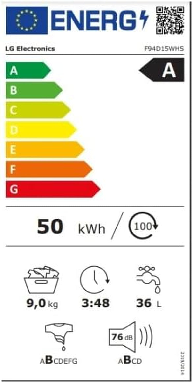 LG Lave Linge Frontal F94D15WHS