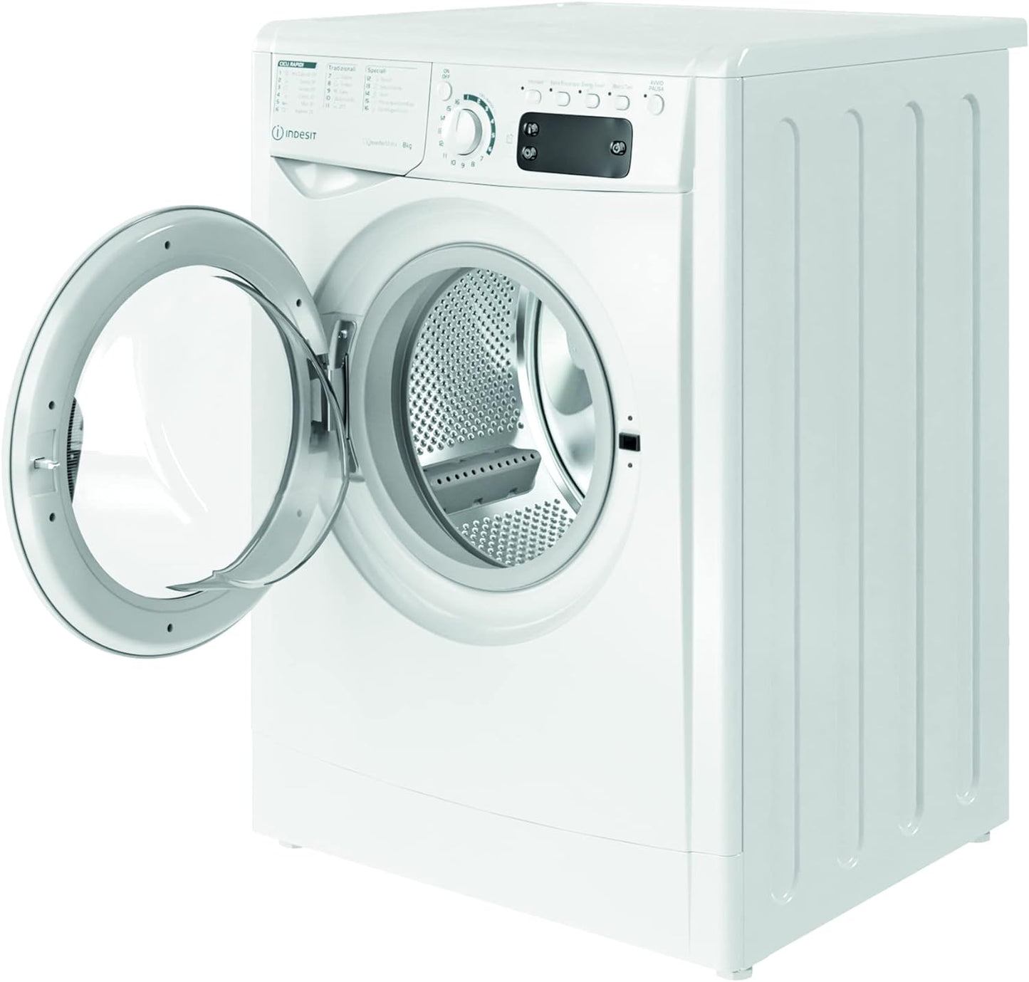 Indesit EWE 81284 W IT- Machine À Laver 8 Kg Libre Installation, Charge Avant. Centrifugeuse 1200 Tours Par Minute. Largeur 59,5 Cm, Profondeur 57,2 Cm, Hauteur 85 Cm, Classe Énergétique C