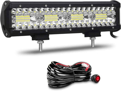 Rampe LED 30Cm 240W Barre LED 12V 24V Pour 4X4 Voiture Quad | LED Light Barre Lumineuse Avec Faisceau, 6000K Blanc, Étanchéité IP67, Pour Camion Tracteur Offroad Véhicule Bateau ATV