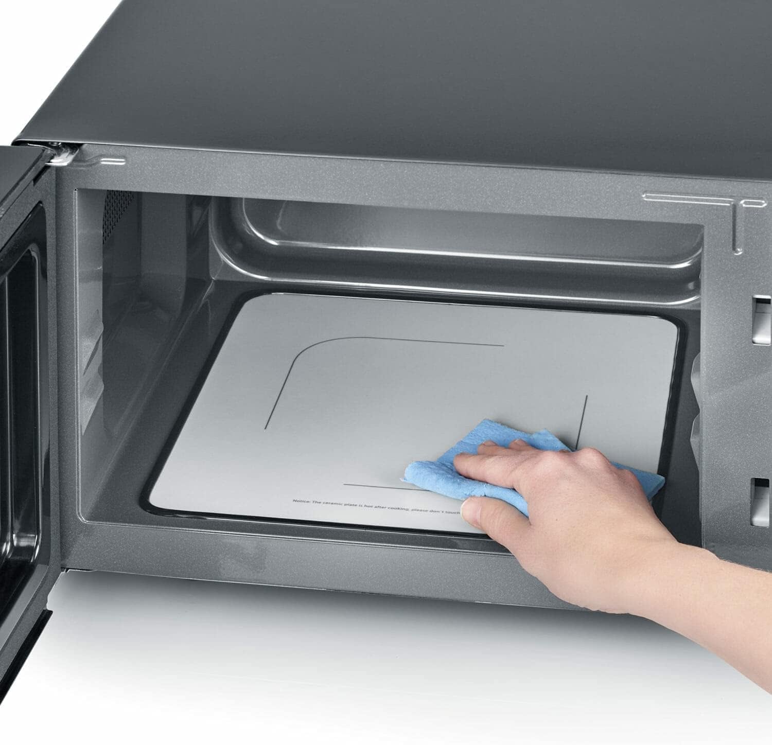 Micro-Ondes 2-En-1, Jusqu'À 1 000 W, Avec Fonction Gril, Fond Plat Céramique, Double Hauteur De Cuisson, Fonction Be-Silent, MW7763