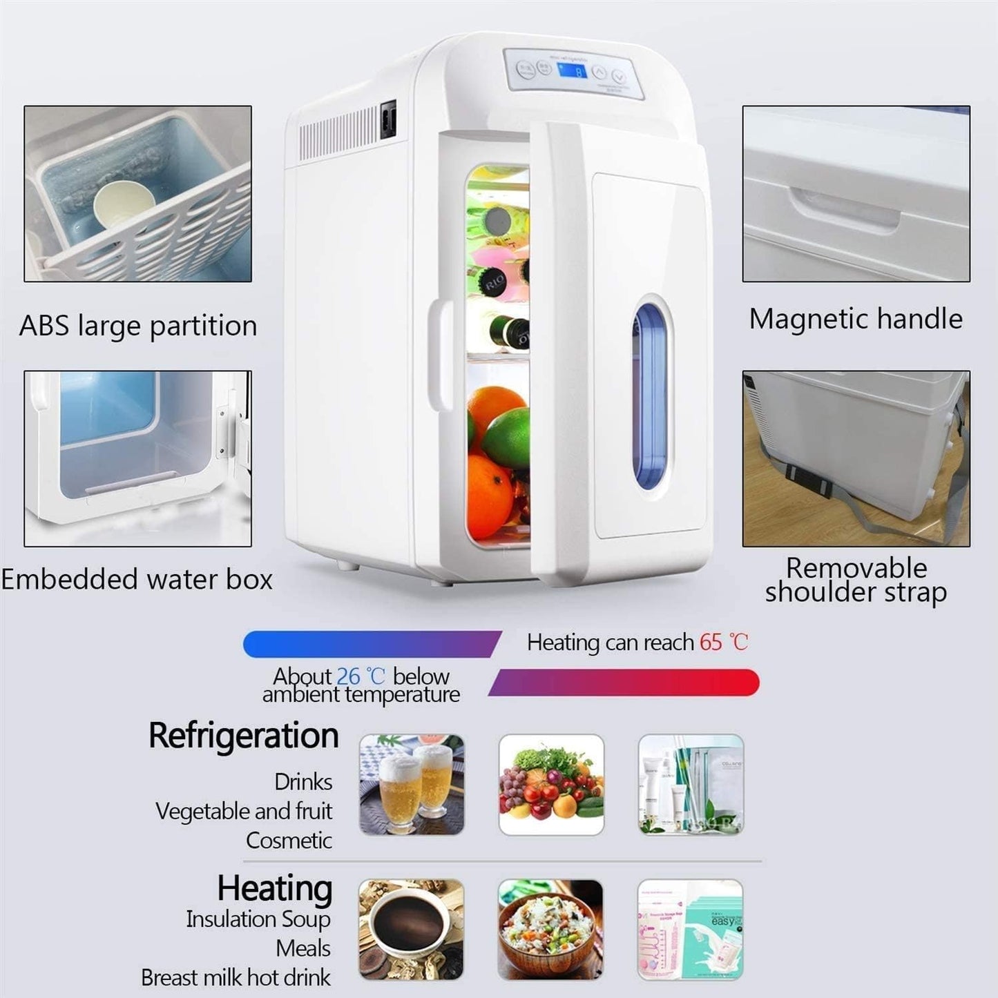 YADLCR Mini Réfrigérateur Glacière Thermoélectrique Congélateur 35L Voiture/Camion 24V / 12V / 220-240V Chaud/Froid Frigo Portable Pour La Conduite De Voyage À Domicile