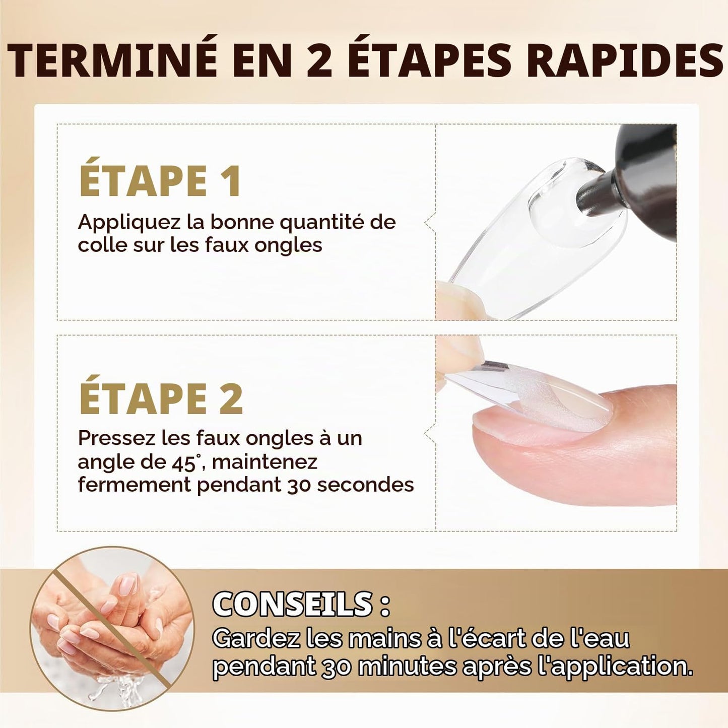 Colle Forte Pour Faux Ongles 15 Ml, 2 PCS Colle Ongle À Séchage Rapide, Sans Lampe UV, Kit Adhésif Pour Extension Acrylique Et DIY