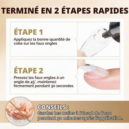 Colle Forte Pour Faux Ongles 15 Ml, 2 PCS Colle Ongle À Séchage Rapide, Sans Lampe UV, Kit Adhésif Pour Extension Acrylique Et DIY
