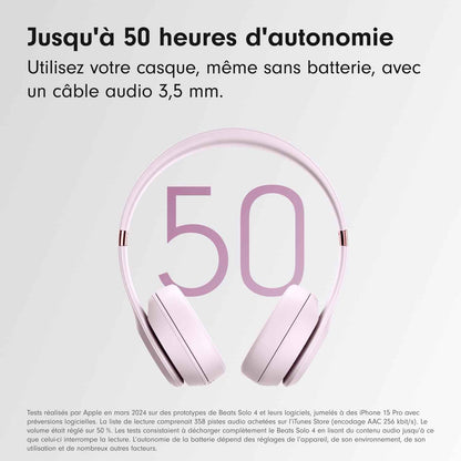 Solo 4 – Casque Supra-Auriculaire Sans Fil Bluetooth, Apple Et Android Compatible, 50 Heures D’Autonomie - Rose Pâle