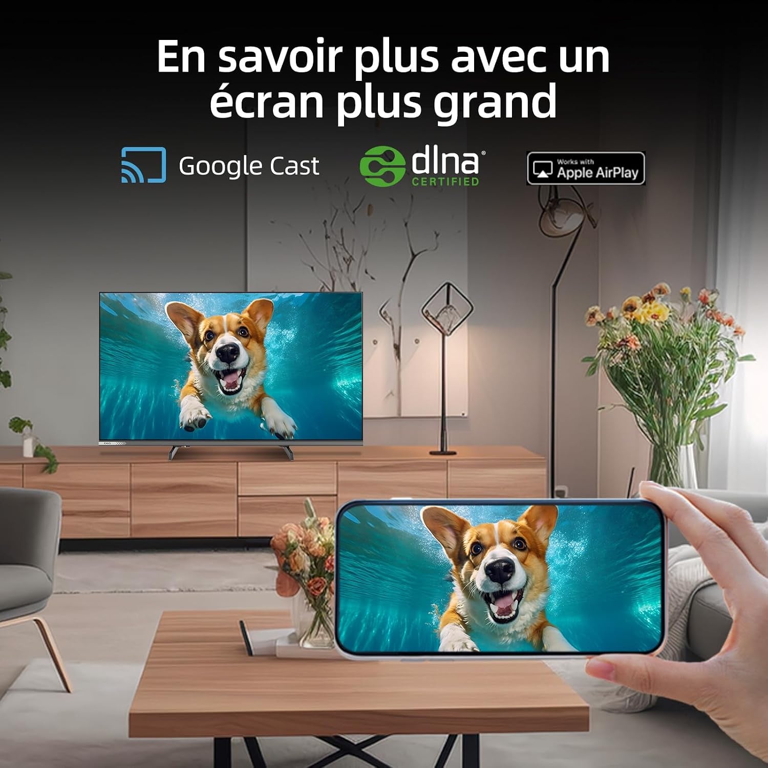 Smart TV Téléviseur QLED 32QA10 32 Pouces | Full HD HDR10 | Dolby Audio Et DBX-TV | Design Métallique Sans Cadre | Chromecast Intégr Nouveau Modèle | Son Dolby Audio, Support HDR10, Chromecast Intégré, Édition 2026
