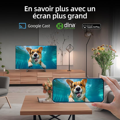 Smart TV Téléviseur QLED 32QA10 32 Pouces | Full HD HDR10 | Dolby Audio Et DBX-TV | Design Métallique Sans Cadre | Chromecast Intégr Nouveau Modèle | Son Dolby Audio, Support HDR10, Chromecast Intégré, Édition 2026