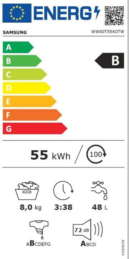 Lave Linge Frontal WW80T554DTWS3