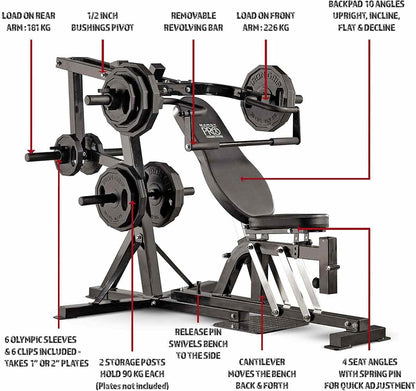 PM4400 Pro Banc De Musculation Noir