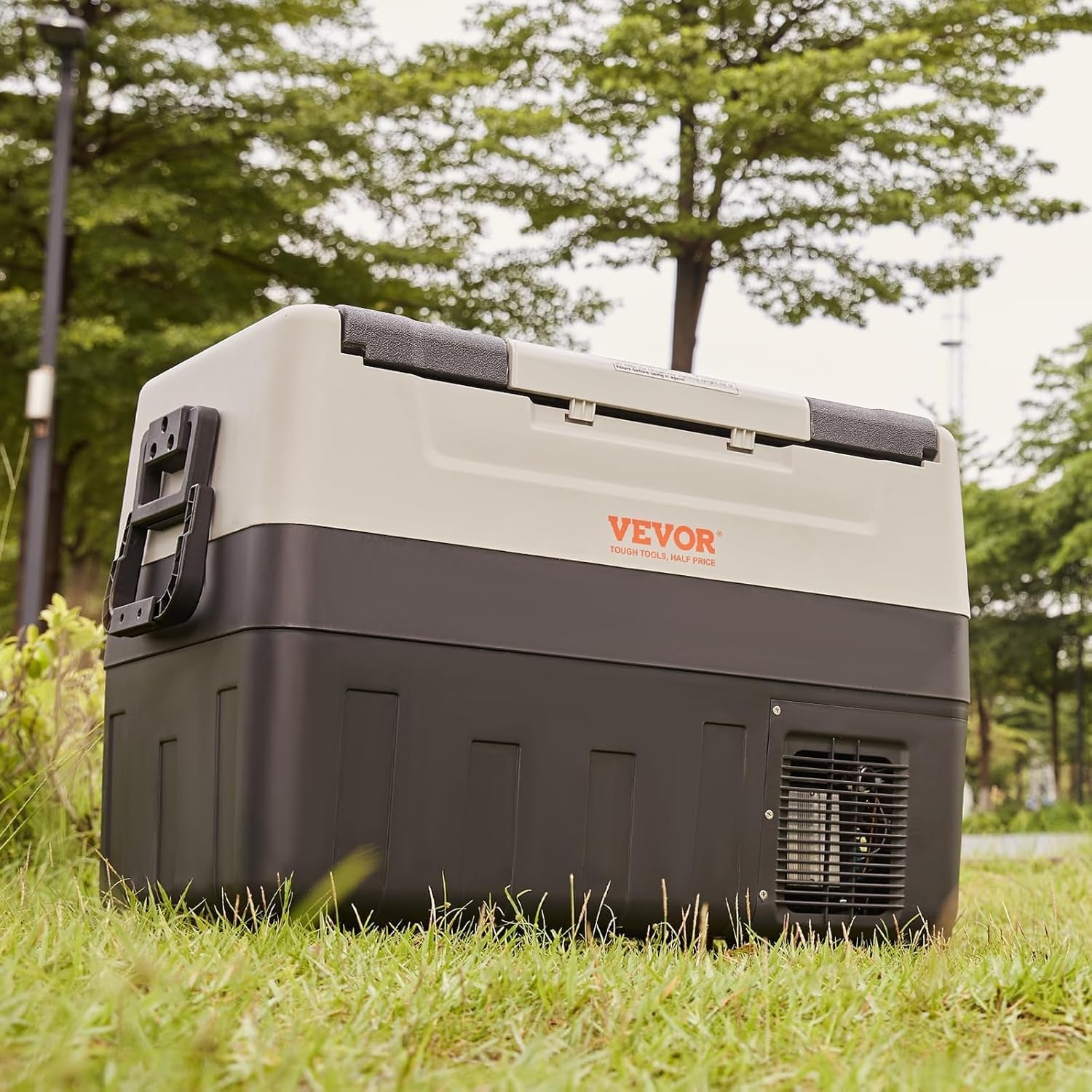 Glacière Électrique Portable De 55 L Réfrigérateur De Voiture Portable 12/24 V CC 100-240 V CA Frigo Voiture Double Zone 0,6 Kw.H -20 °C À 10 °C Réglable Congélateur Pour Camion Bateau Camping