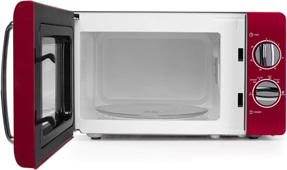 MI2020 Four À Micro-Ondes, 20 L De Capacité, 6 Niveaux De Fonctionnement, Minuterie Jusqu’À 30 Min, Modèle Vintage, 700 W, Acier, Rouge