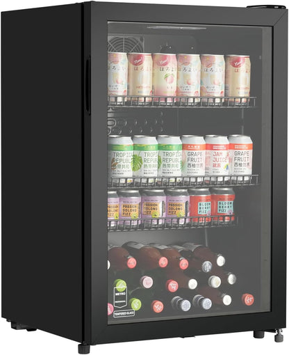 Réfrigérateur À Boissons GSC2125B, Métal/Verre, 54.5 X 54 X 84 Cm, 118 L, Refroidissement Statique Par Air, Avec Serrure, Noir