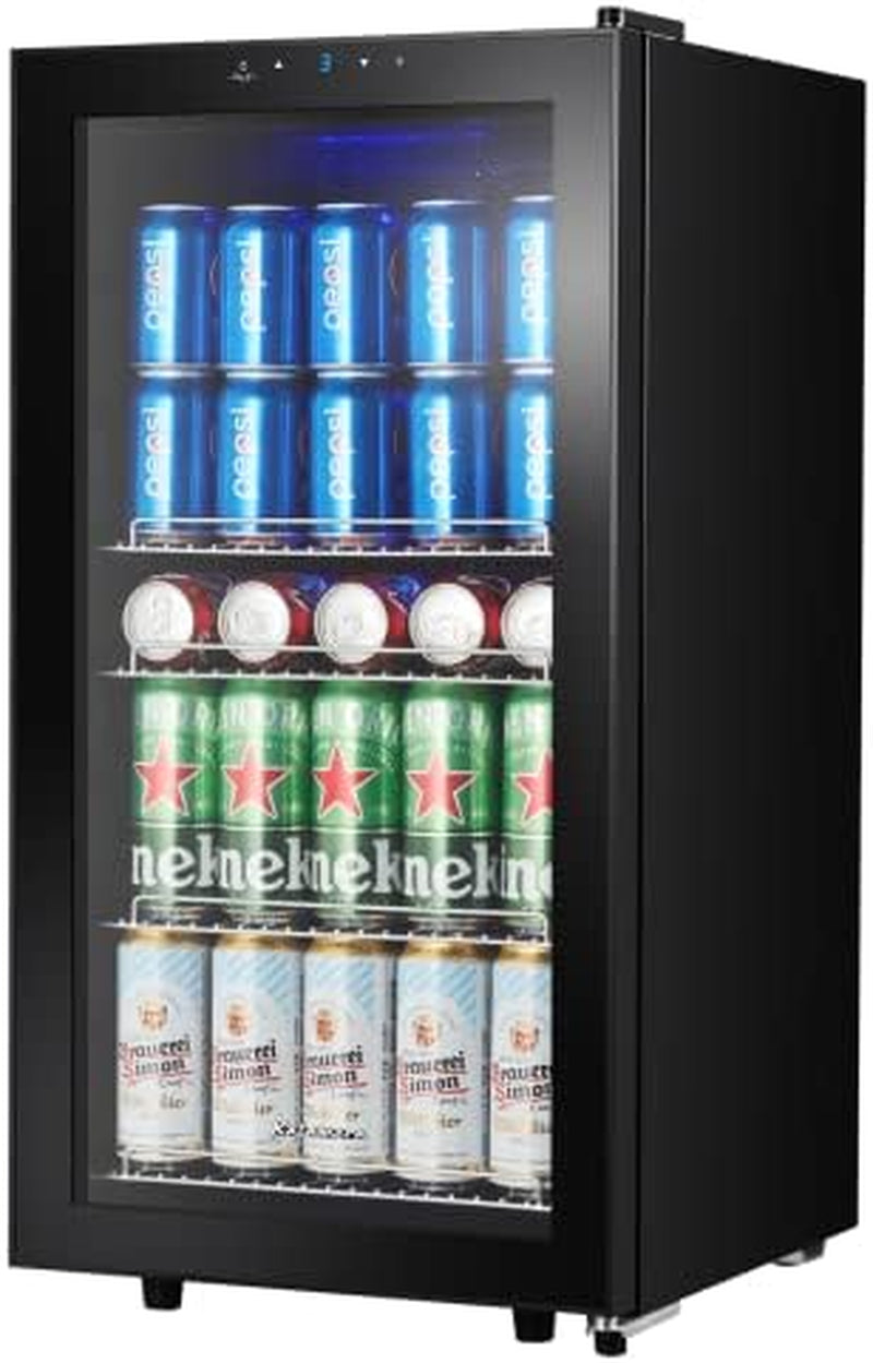 Réfrigérateur À Boissons KRC-86GE Avec Panneau De Commande Tactile, Zone De Refroidissement 3-18°C, Réfrigérateur À Bouteilles 86 Litres, Éclairage Intérieur LED Bleu, 41 Db