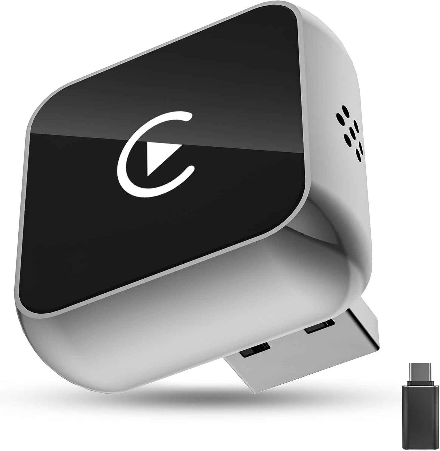 Carplay Sans Fil 2 En 1 Pour Apple Carplay/Android Auto Adaptateur | Mini Sans Fil Pour Iphone Ios 10+/Android 11+ Et plus De 2016 Voitures, Typ-C/Usb, Car Play Voiture (‌Gris Foncé‌) 1 Pièce