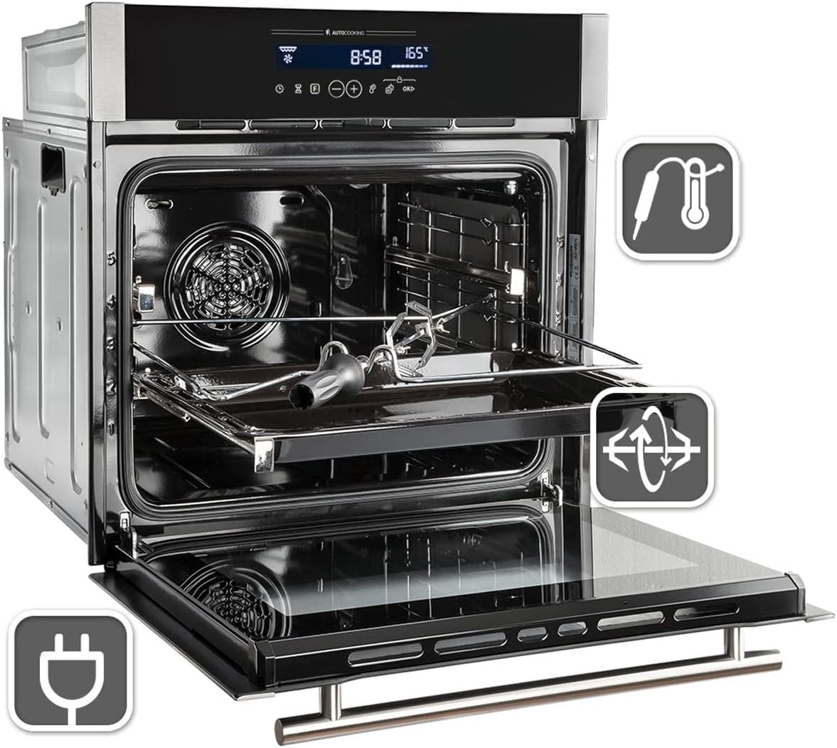 KKT Kolbe/Premium-Four Encastré 60Cm / 70L / 3,2Kw / Nettoyage À La Vapeur/Rôtisserie/Fonction Pizza/Air Chaud / EB8016ED