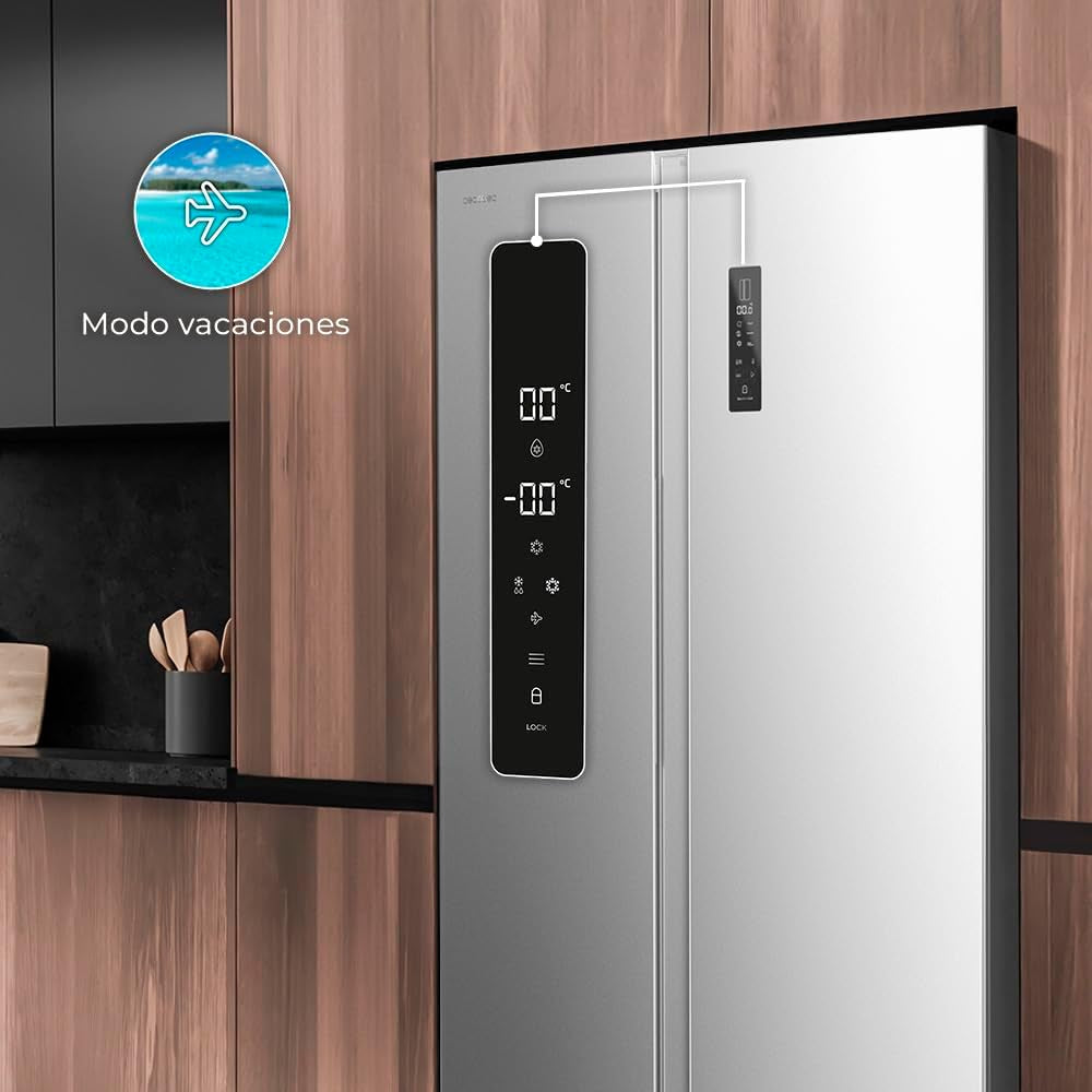Réfrigérateur Américain Bolero Coolmarket SBS 562 Inox E. Réfrigérateur Inoxydable, 562L, Total No Frost, Inverter Plus, Multi Airflow, Refroidissement Rapide Et Congélation Rapide.