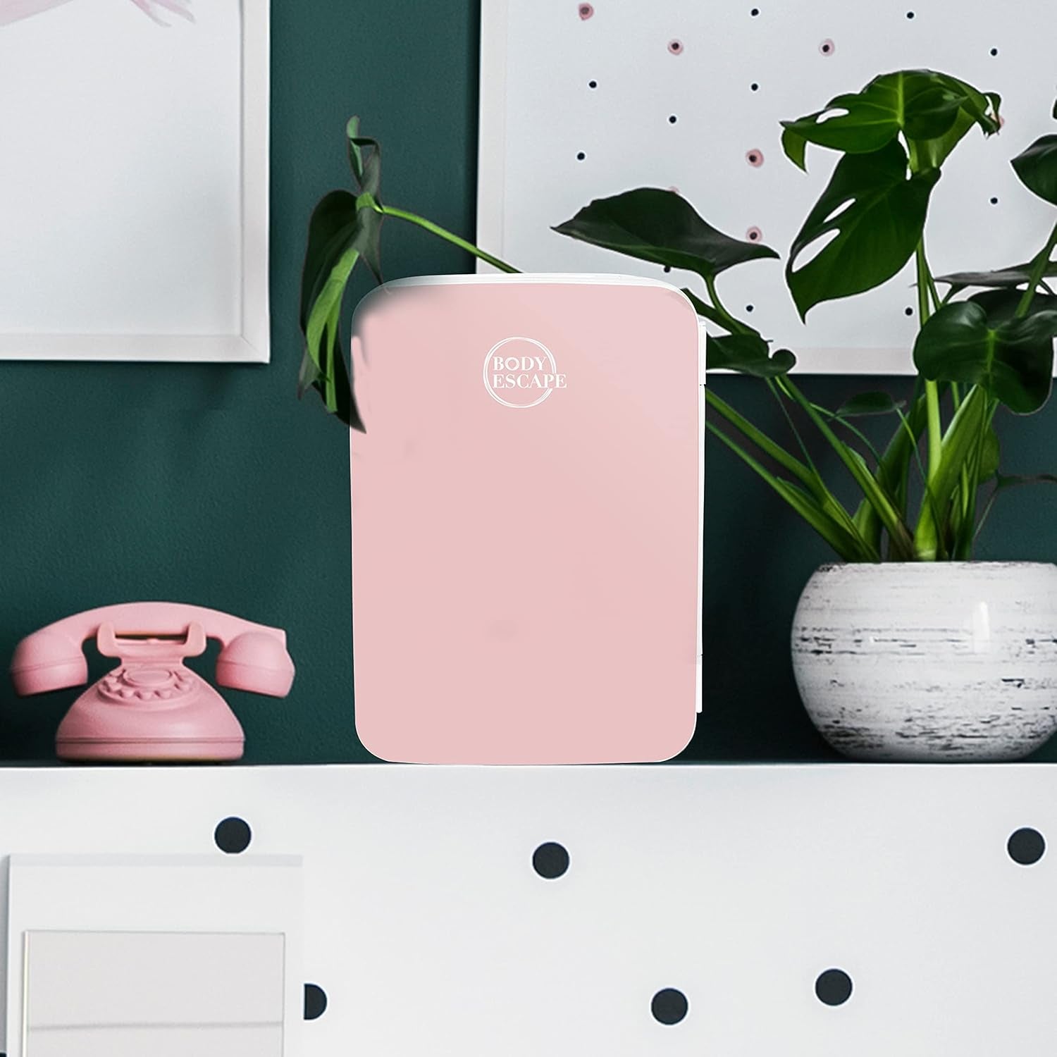 Body Escape Mini Réfrigérateur Pour Soins De La Peau Et Maquillage - Mini Réfrigérateurs Beauté À Porte En Verre - Réfrigérateur Portable, Compact, Et Silencieux Pour Le Maquillage - 10L - Rose