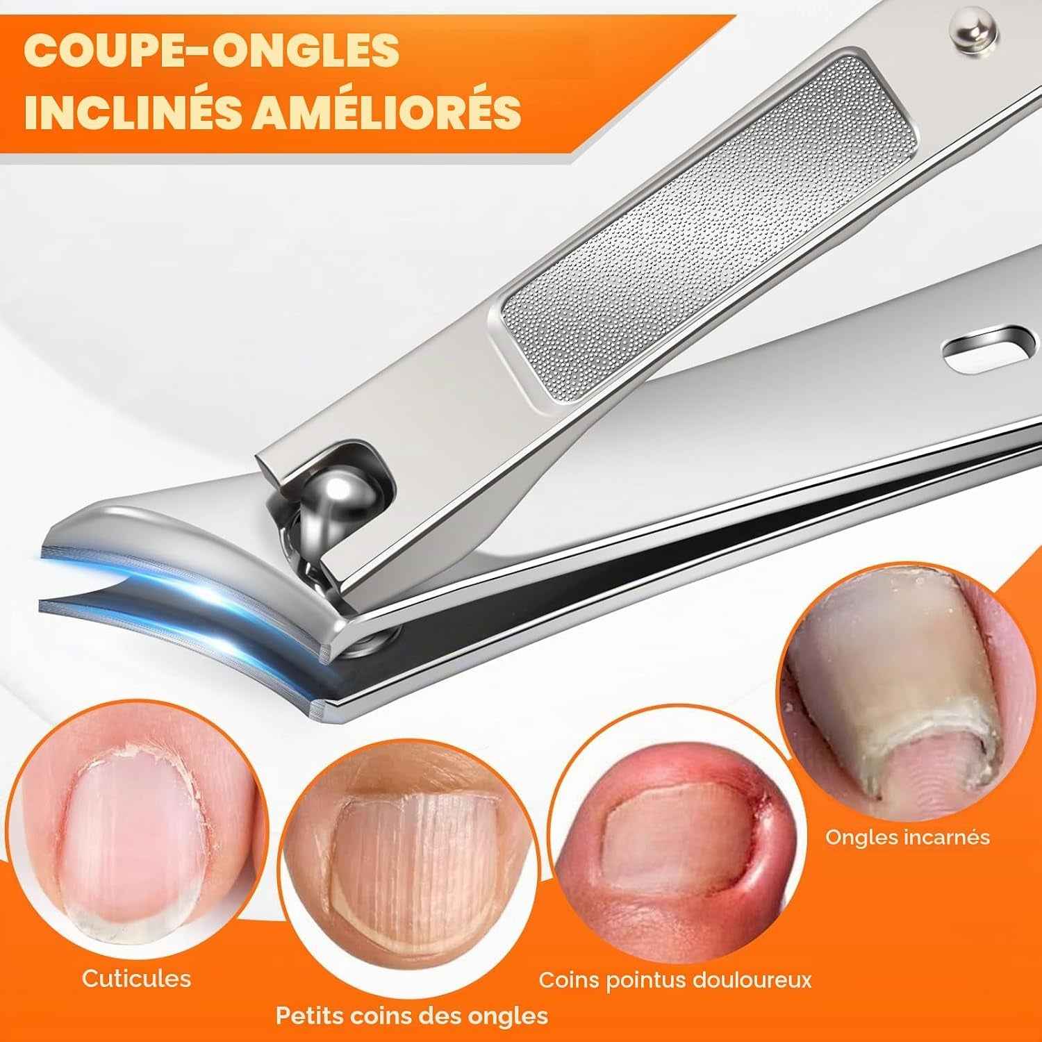 Coupe Ongle Professionnel, Pince Coupe Ongle Pied Pour Ongles Épais Pour Personnes Âgées Avec Large Ouverture, Kit Coupe Ongle Allemand Pour Hommes Ongles Incarnés Avec Lame Incurvée Inclinée