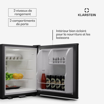 Mini Frigo Et Congelateur De Chambre De 44L, Snacks, Boissons, Petit Frigo Top Silencieux, Mini Bar, Petit Réfrigérateur Camping, Mini Frigo Cosmetique, Refrigerateur Avec Étagères Réglables