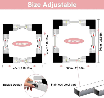 Universel Kit De Superposition Pour 46-66Cm Lave-Linge Et Sèche-Linge | Kit D’Empilage Pour Machine À Laver, Cadre Intermédiaire Pour Laver, Sèche-Linge Kit Intermédiaire Avec Sangles À Cliquet