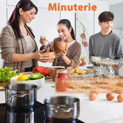 60 Cm Plaque De Cuisson Vitrocéramique 4 Feux, 6000 Watts | Minuterie De 99 Minutes, Verrouillage De Sécurité Pour Enfants, 9 Niveaux De Puissance, 220-240 V