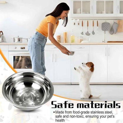 Bols Chat En Acier Inoxydable Pour Chats, 6 Gamelles Rondes En Acier Inoxydable Pour Chats Pour Chats Chiots Hamsters Lapins Chien Petits Animaux