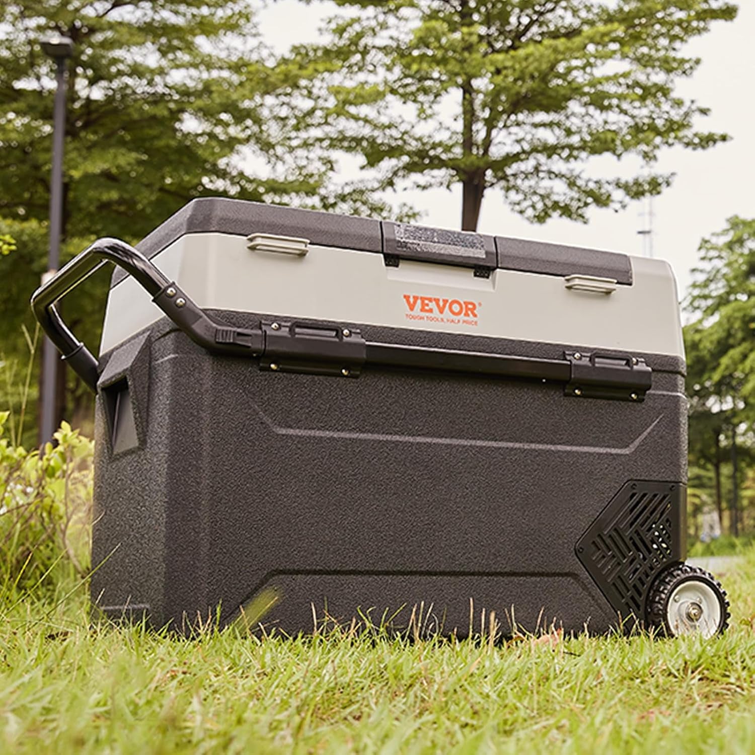 Glacière Électrique Portable De 38 L Réfrigérateur De Voiture Portable 12/24 V CC 100-240 V CA Frigo Voiture Double Zone 0,708 Kw.H -20 °C À 10 °C Réglable Congélateur Pour Camion Bateau Camping