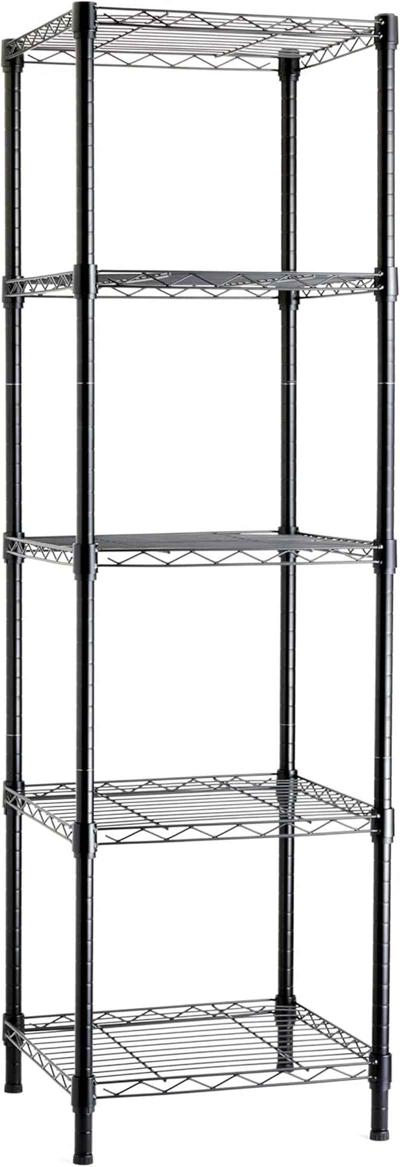 Meuble De Rangement Réglable À 5 Étagères, Noire, 40.6 X 40.6 X 137.2 Cm (P X L X H)